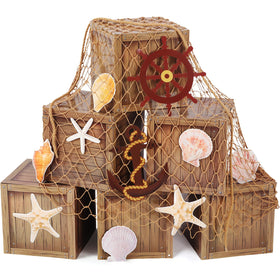 JellyArch pirate decor wooden crates for eye-catching trunk-or-treat setups.