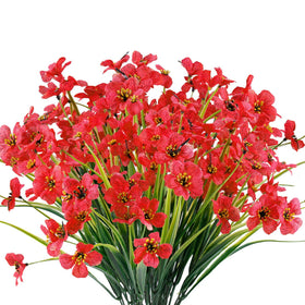 JEMONG artificial flowers for outdoor use with UV resistance and deep red blooms.