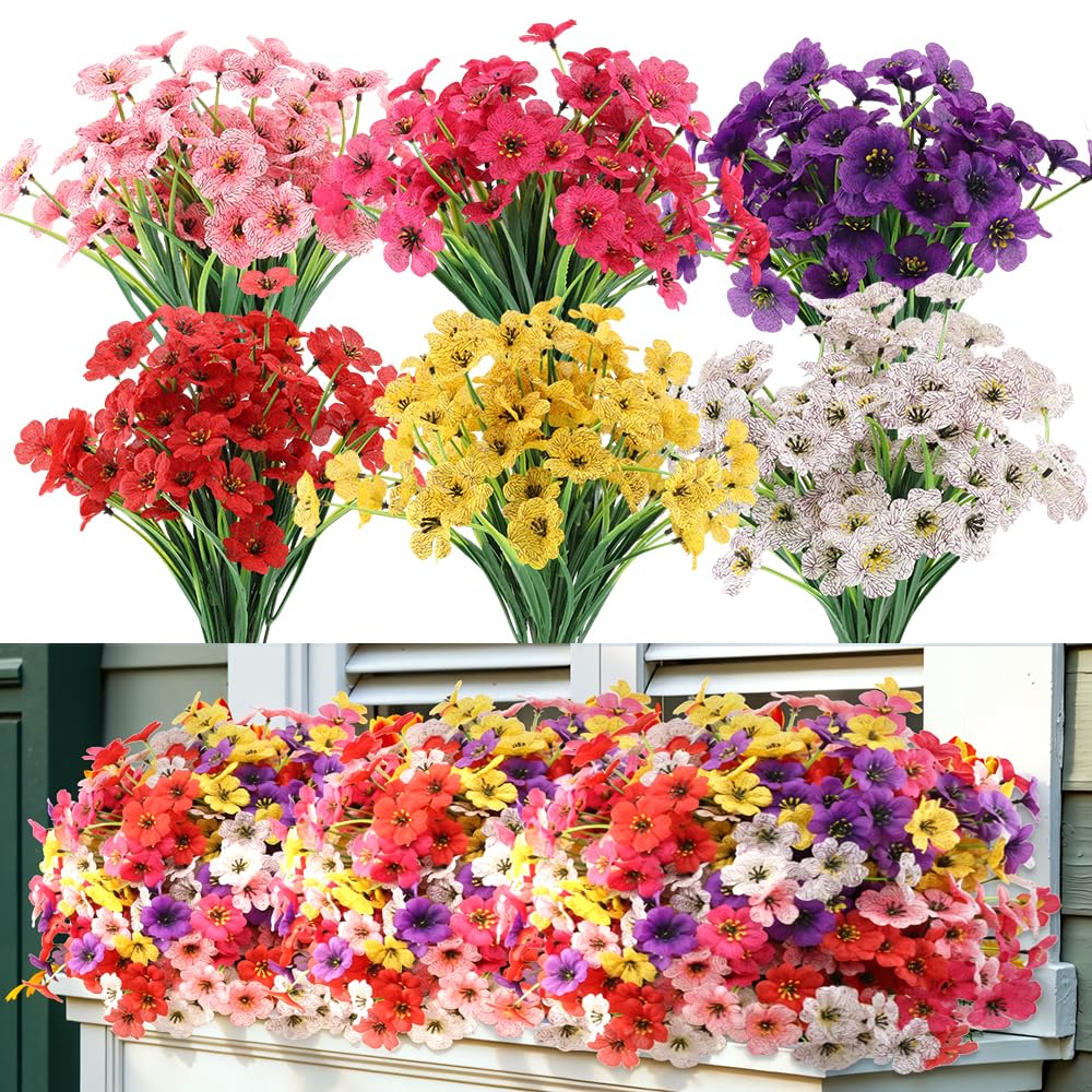 JEMONG artificial outdoor flowers in a 30-bundle set for long-lasting color.