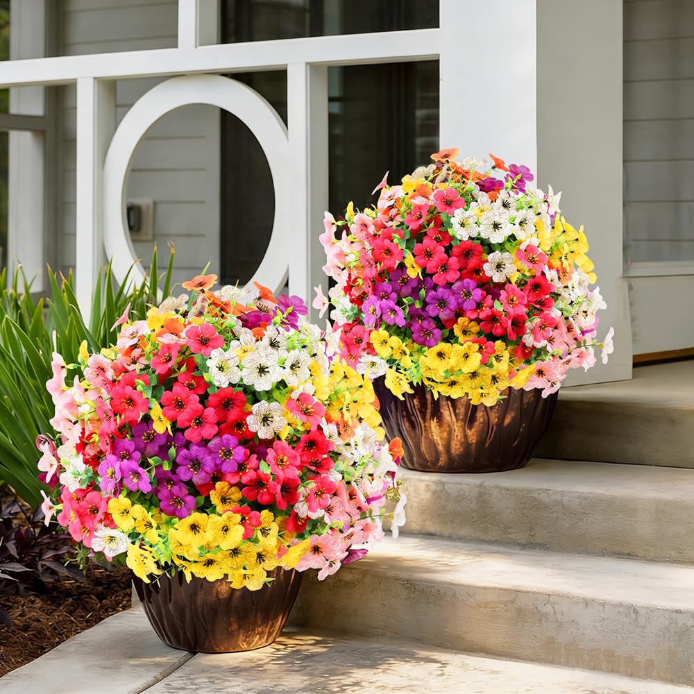 JEMONG silk daisies offer realistic texture for premium front-door decor.