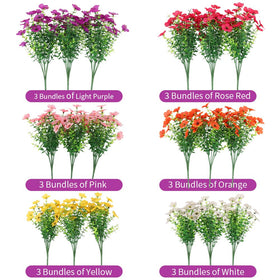JEMONG uv-resistant daisy flowers endure sun and weather outdoors.
