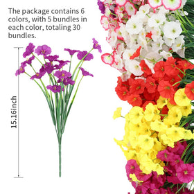 JEMONG window box daisy artificial plants add year-round color.