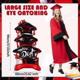 Jenaai congrats grad balloon with self-sealing design simplifies party setup.