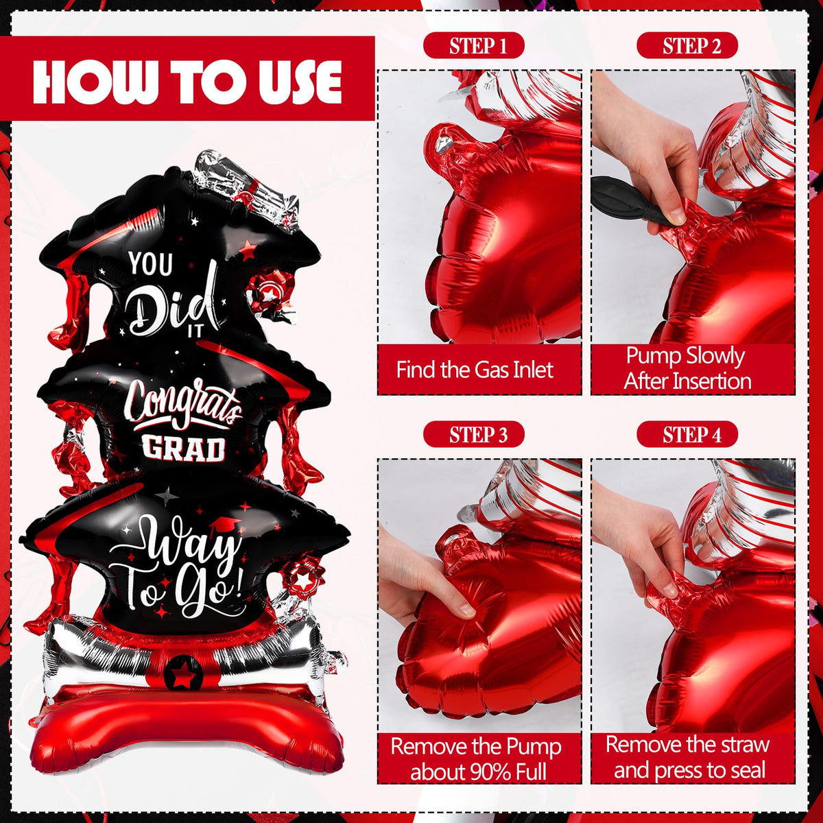 Jenaai foil balloon's shiny surface adds sparkle to photos and decor.
