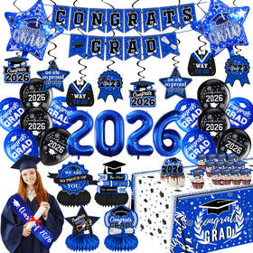 Jenlion blue 32-inch foil 2026 balloons create a bold photo backdrop
