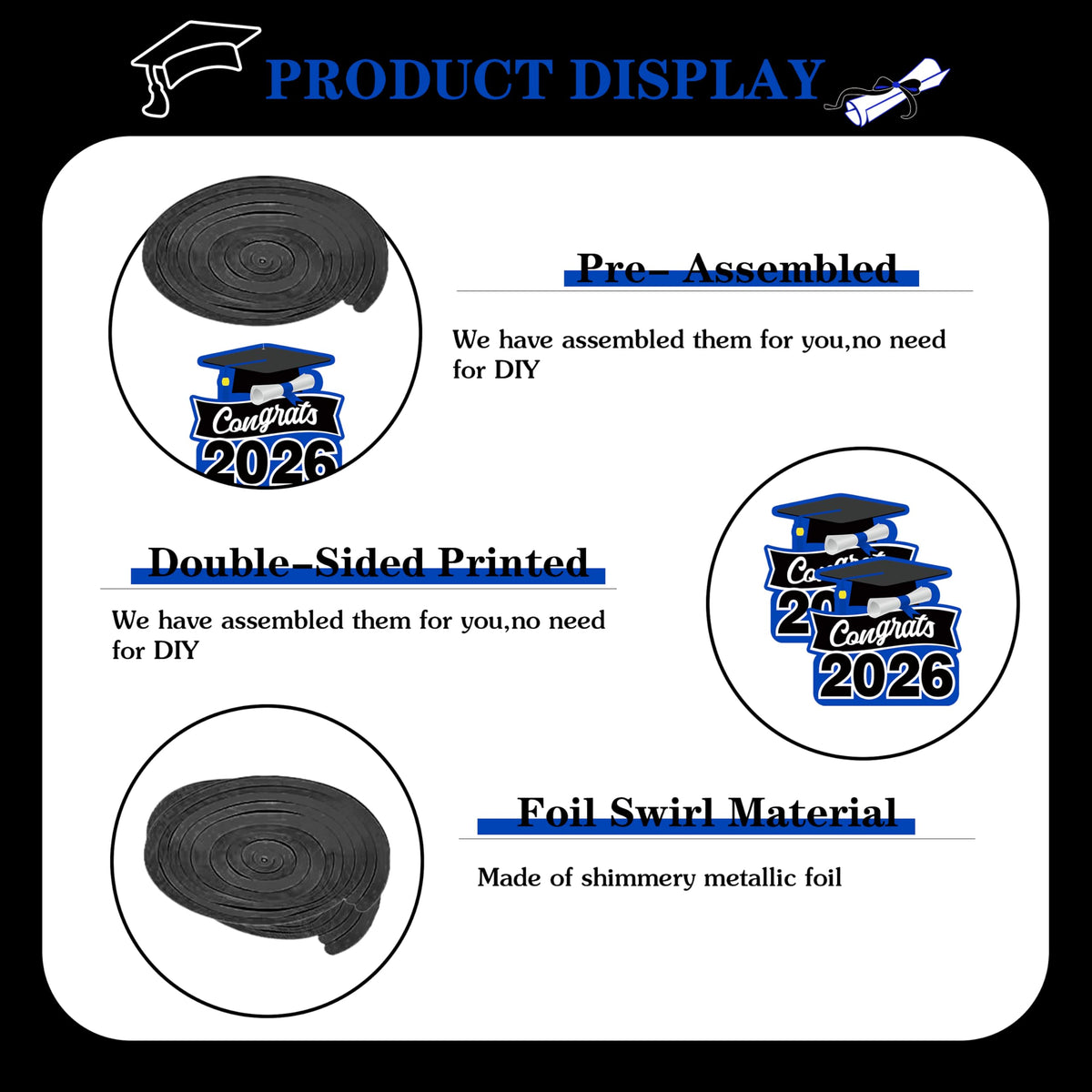 Jenlion graduation supplies kit for quick setup and cohesive decor
