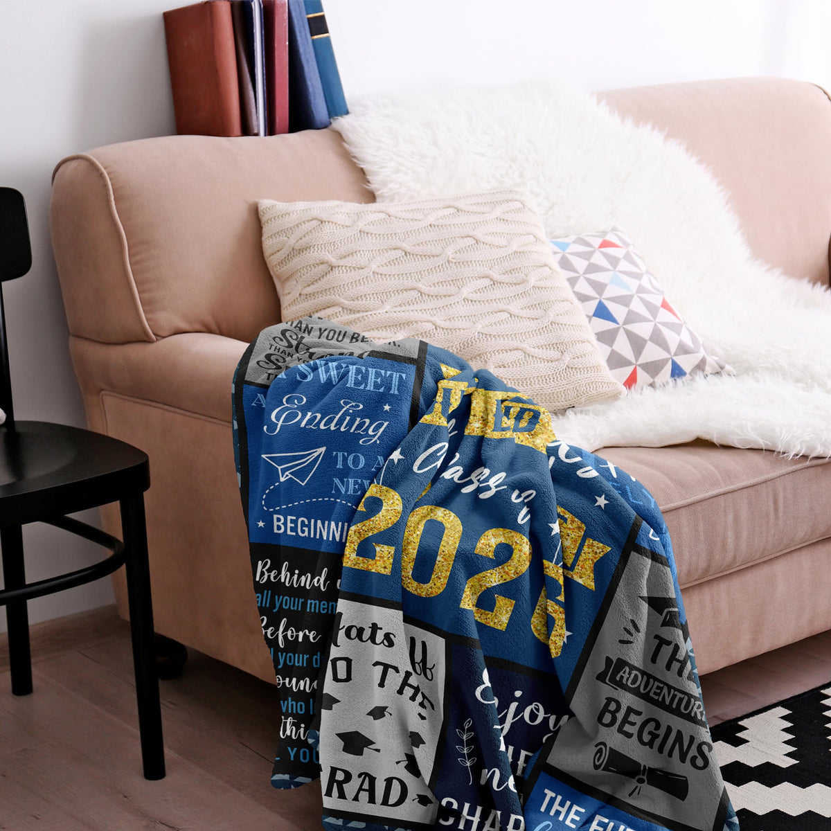 Jepufo blanket by the fireplace for warm winter evenings