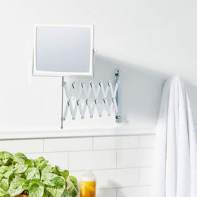 JERDON swivel mirror offers 360-degree rotation for flexible makeup routines.