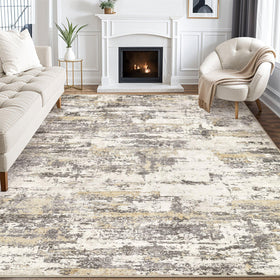 Jessibou abstract rug 5x7 enhances living room with neutral modern style