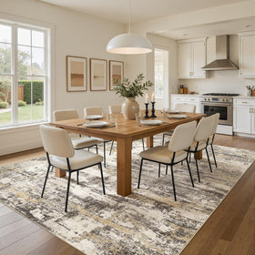 Jessibou neutral gold brown rug suits modern and farmhouse decor