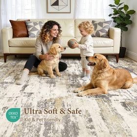 Jessibou stain-resistant rug beads spills for quick tidying