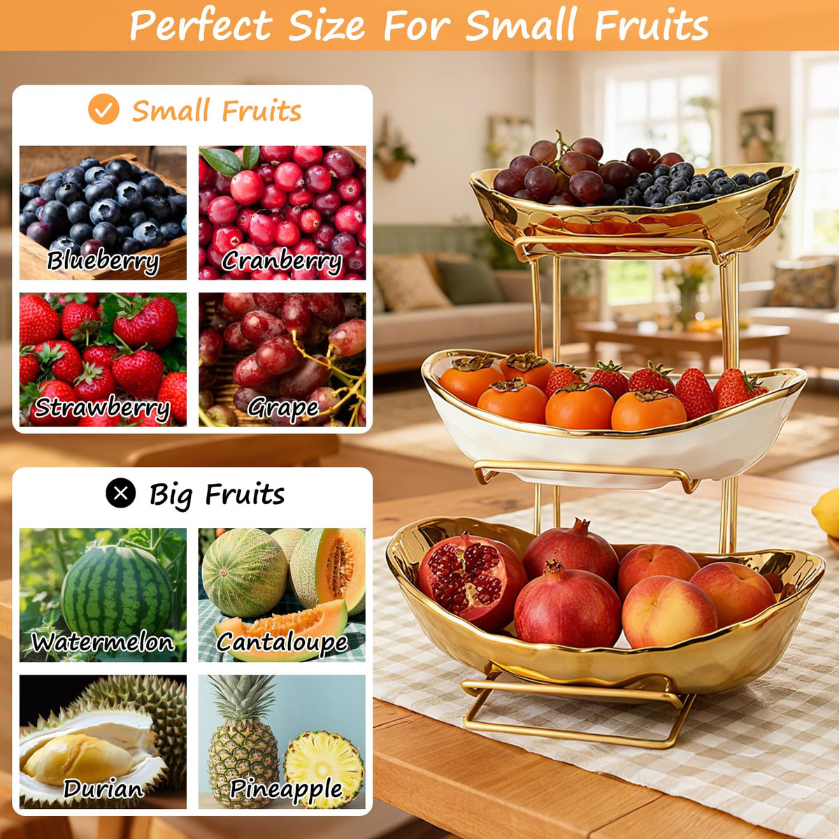 Jessie fruit bowl stand decorative kitchen setup for stylish display.