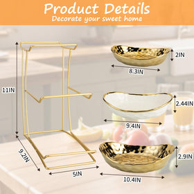 Jessie fruit bowl stand with metal rack; assembly shot showing sturdy construction.