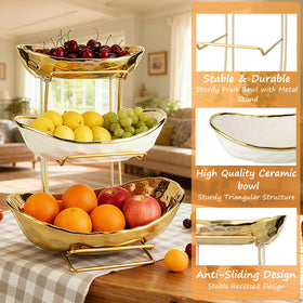 Jessie multi-tier fruit tray on table, perfect for entertaining snacks.