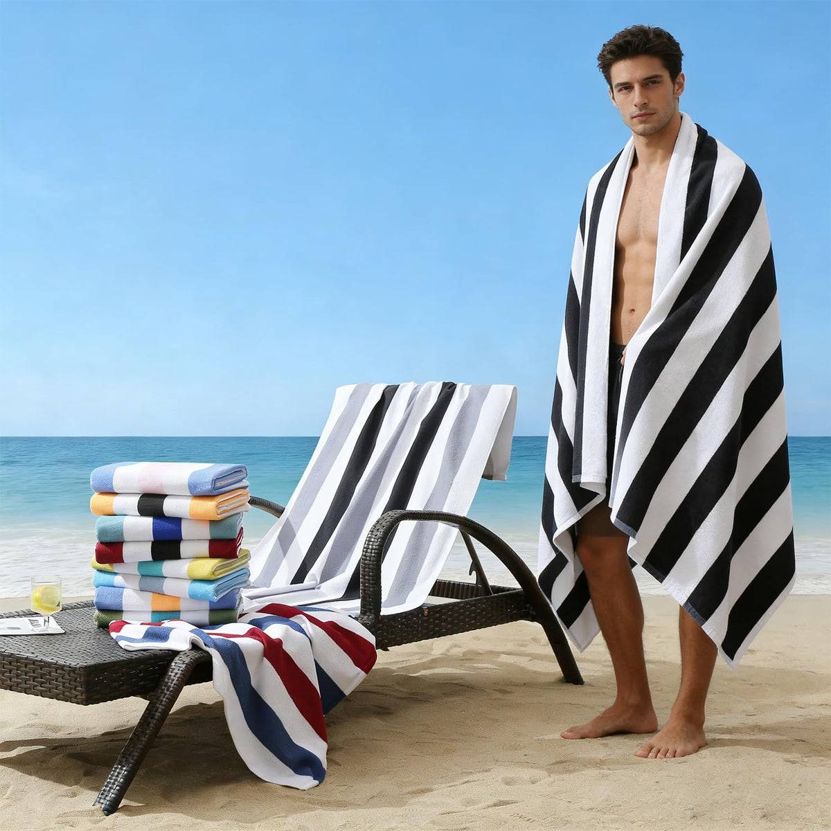 Jessy Home oversized towel 30x60 inches for full-body coverage