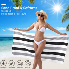 Jessy Home sand-free stripe towel 30x60 suitable for beach days