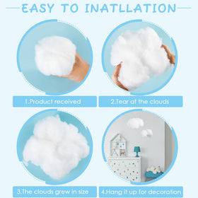 Medium and small fabric clouds ready for simple storage and display.