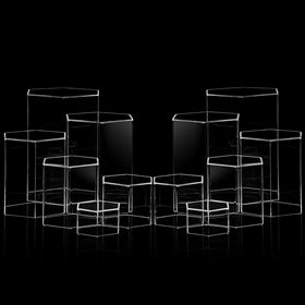 Jetec hexagonal display stand clear acrylic showcases jewelry with elegance