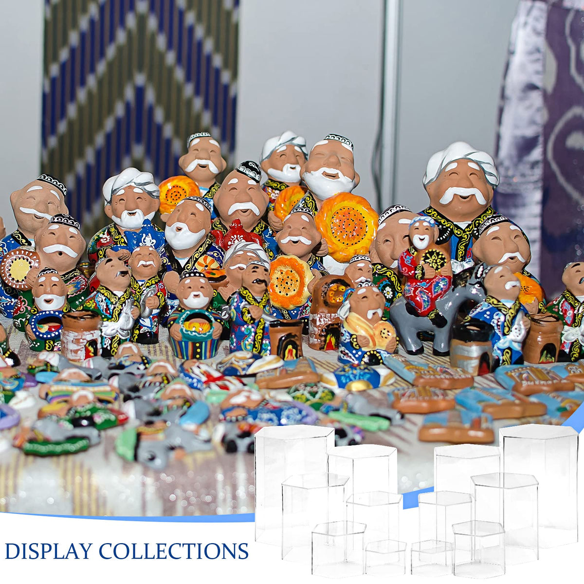 Jetec hexagonal display stand packaged as a six-piece set for easy merchandising