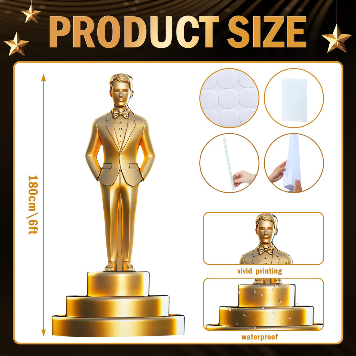 Jetec life-size stand creates a dramatic 6-foot presence for events and photos.