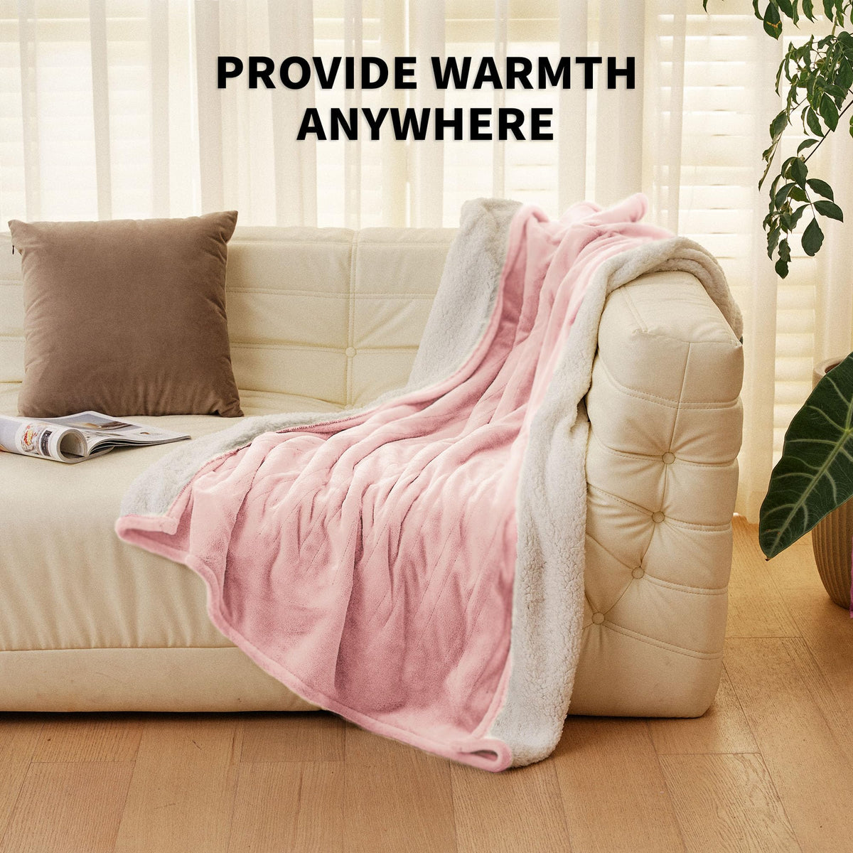 JET'S HOME heated blanket machine-washable for easy care