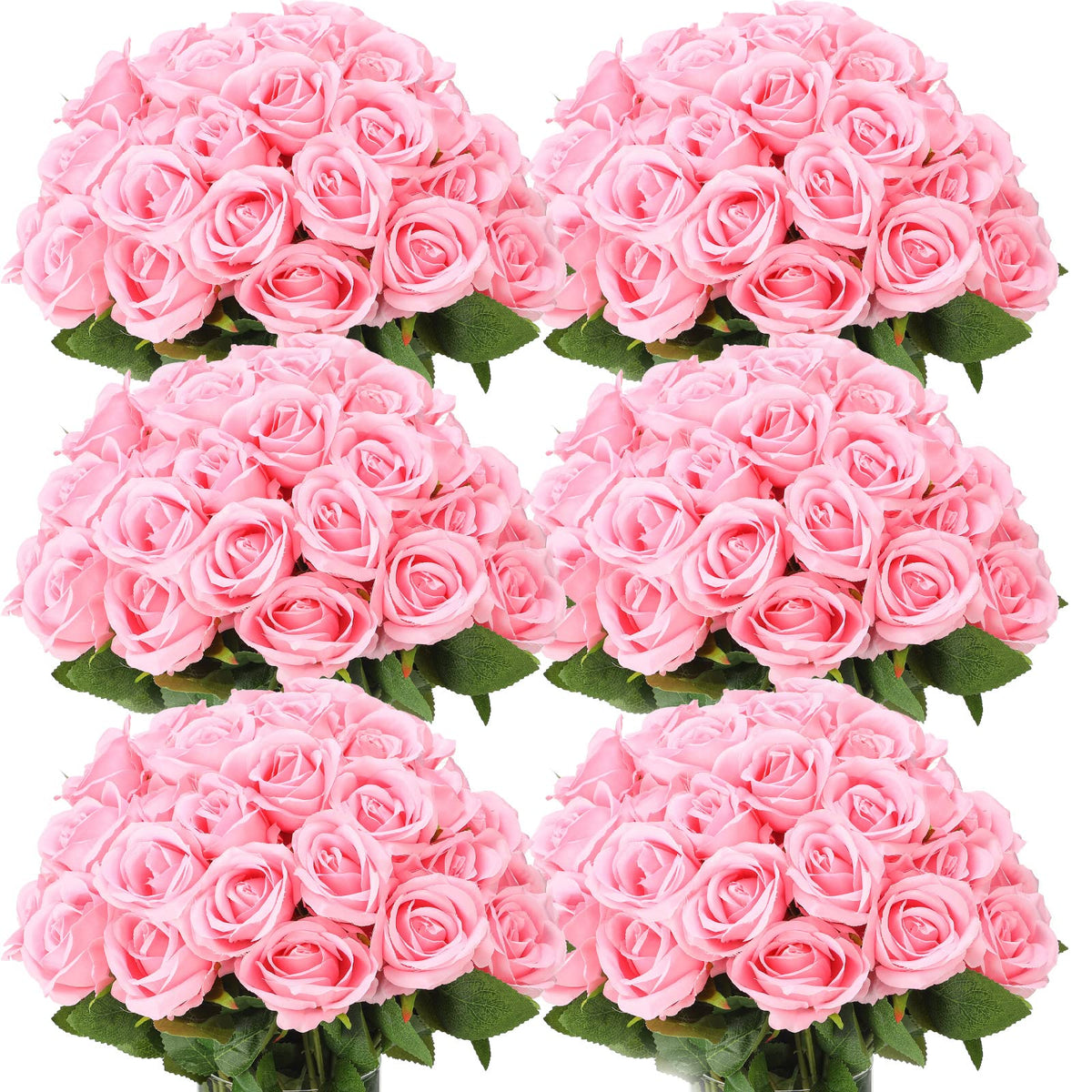 Jexine 50pcs roses bulk: pink blooms for DIY centerpieces