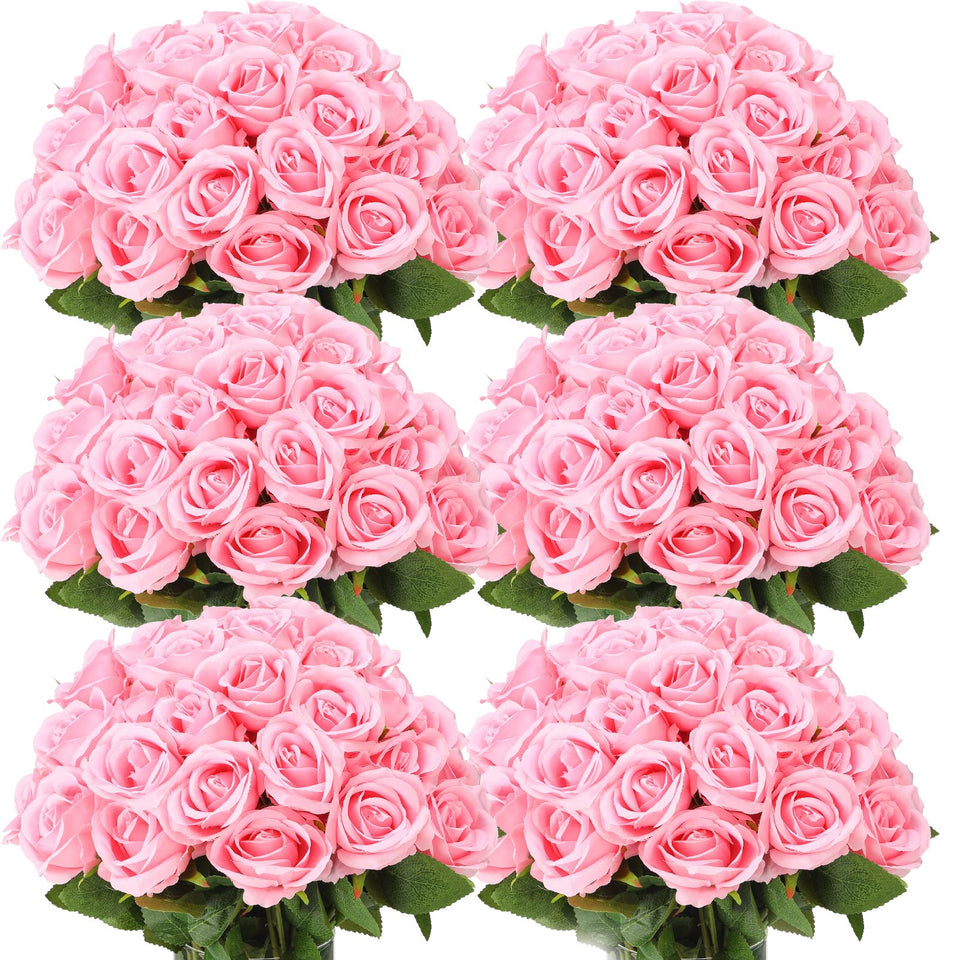 Jexine 50pcs roses bulk: pink blooms for DIY centerpieces
