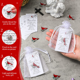 Jexine cardinal pins closeup highlighting durable finish and eye-catching red color.