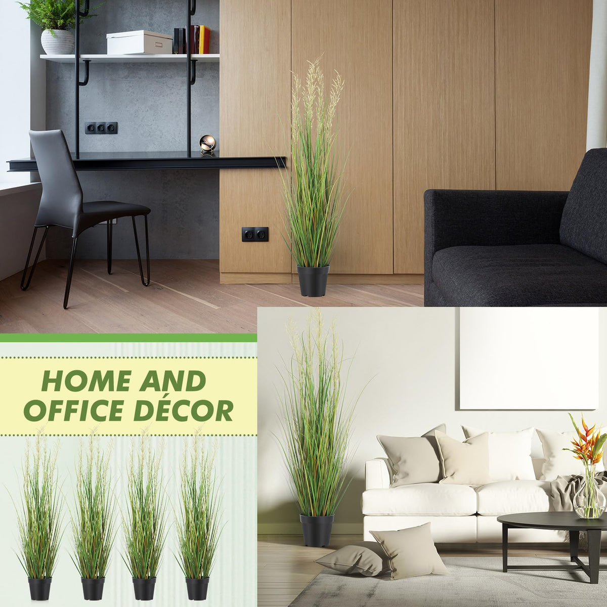 Jexine tall grass plants elevate living room and office decor with lush greenery.