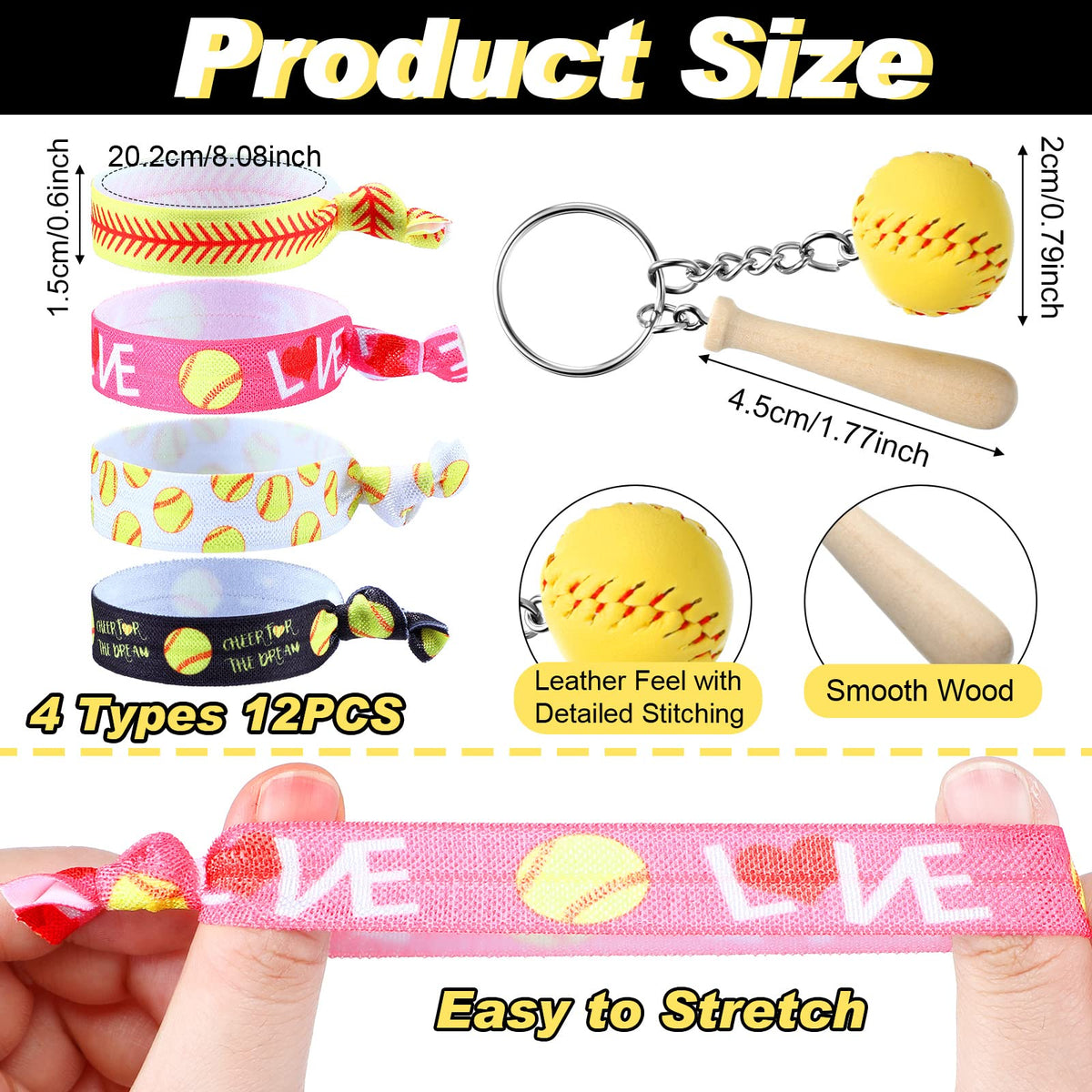 Jexine softball hair scrunchies add color for workouts and daily wear