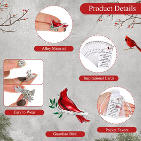 Jexine white organza bags ideal for gifting cardinal pins at services or memorials.