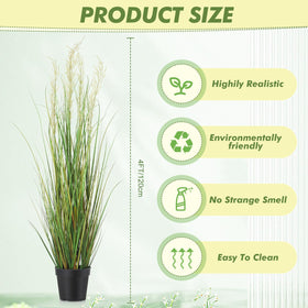 Jexine white silk reed flowers accompany the tall grass for a lifelike look.