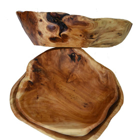 JFFLYIT kitchen table decor featuring a root-carved wood bowl