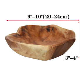 JFFLYIT salad serving bowl with natural wood grain