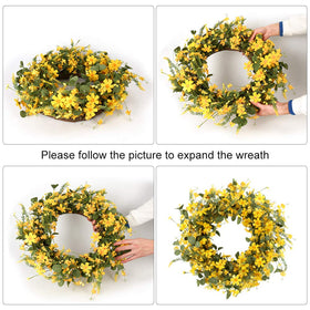J'FLORU wreath ideal for Easter celebrations and festive door displays.