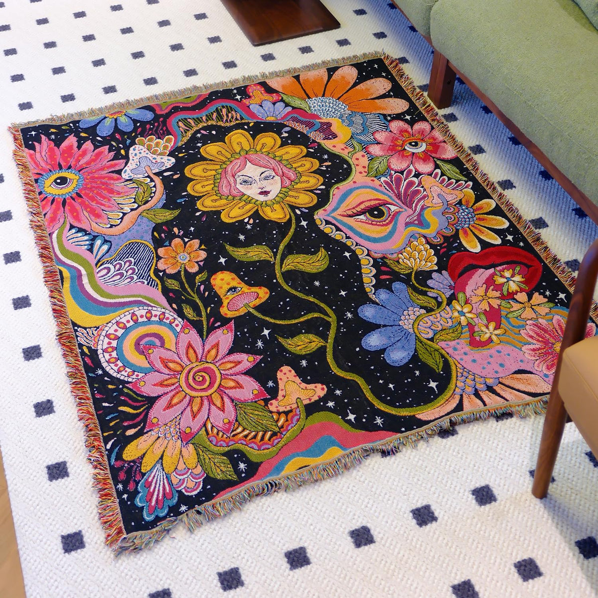 Packed hippie throw ready for gifting or travel