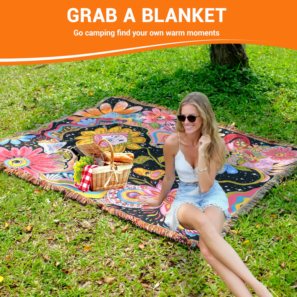Large 51x59 inch blanket fits sofas and beds