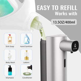Transparent 300ml tank on Jhungrun dispenser showing liquid level