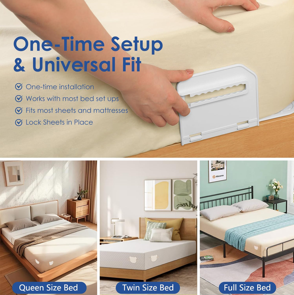 Jiaao bed sheet holders wrinkle-free-sheets demonstrate smooth sheets.