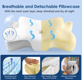Jiaao ergonomic pillow adjusts to fit neck and shoulders