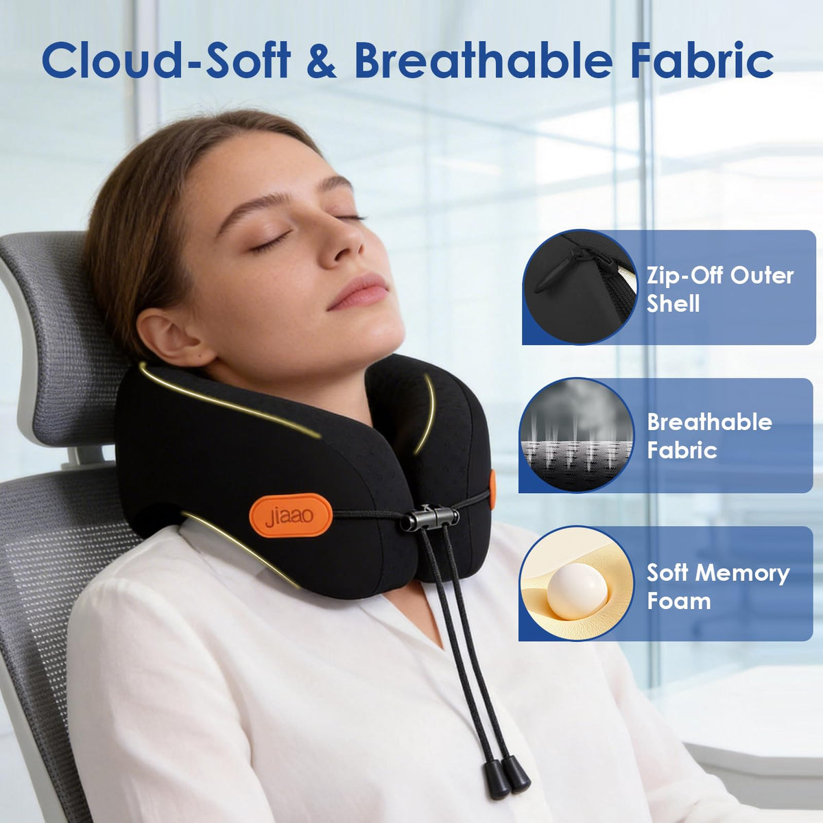 jiaao memory foam neck pillow dense support molds to your neck for lasting comfort