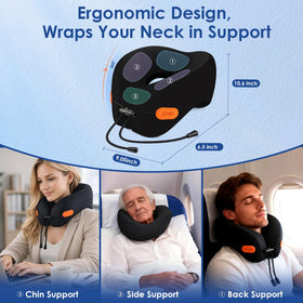 jiaao neck pillow adjustable-fit strap keeps you secure during long flights