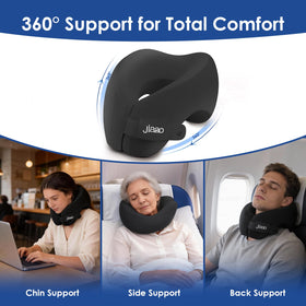 Jiaao neck pillow with adjustable strap for a secure, personalized fit