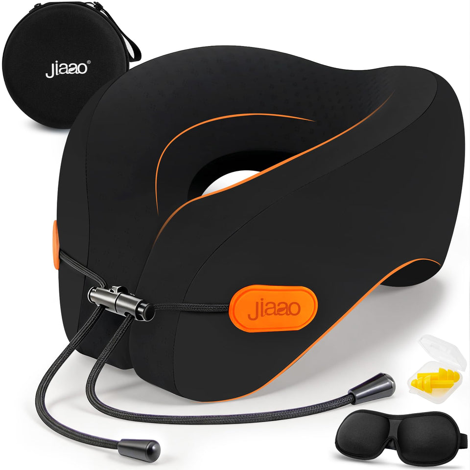 jiaao travel pillow 360 anti-drop design supports neck for upright comfort on planes