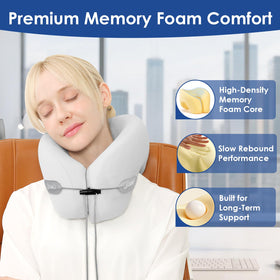 Jiaao pillow featuring breathable nylon-spandex cover for cooling comfort on long trips.