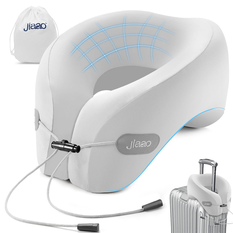 Jiaao travel pillow memory foam neck support contours for comfortable long flights