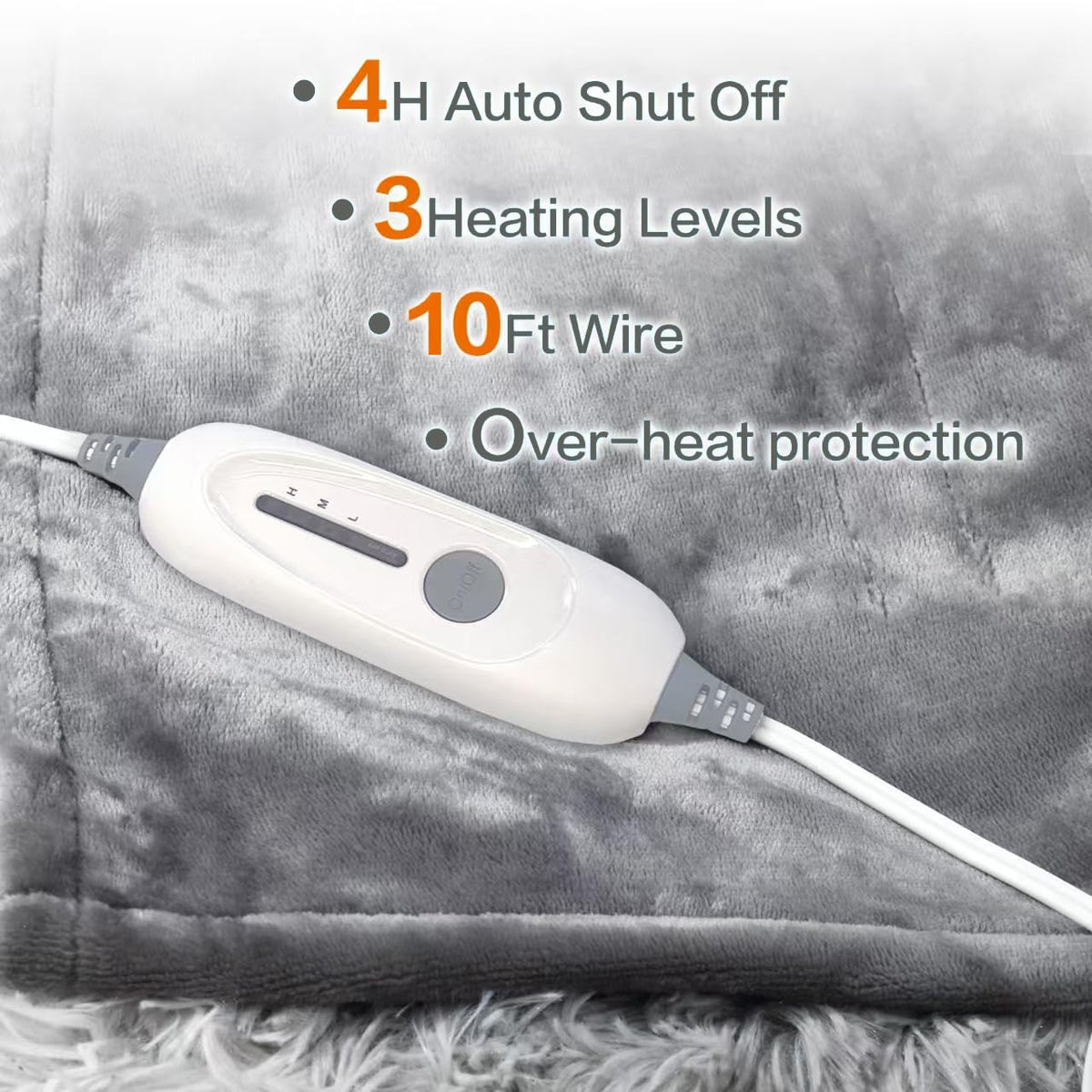 JIAMEIDING heated blanket throw certification label visible for safety