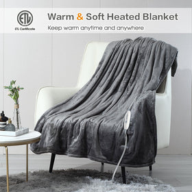 JIAMEIDING heated blanket throw on a sofa for cozy home comfort