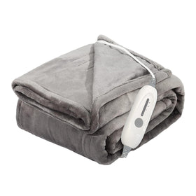 JIAMEIDING heated blanket throw in soft flannel close-up showing plush texture and warmth