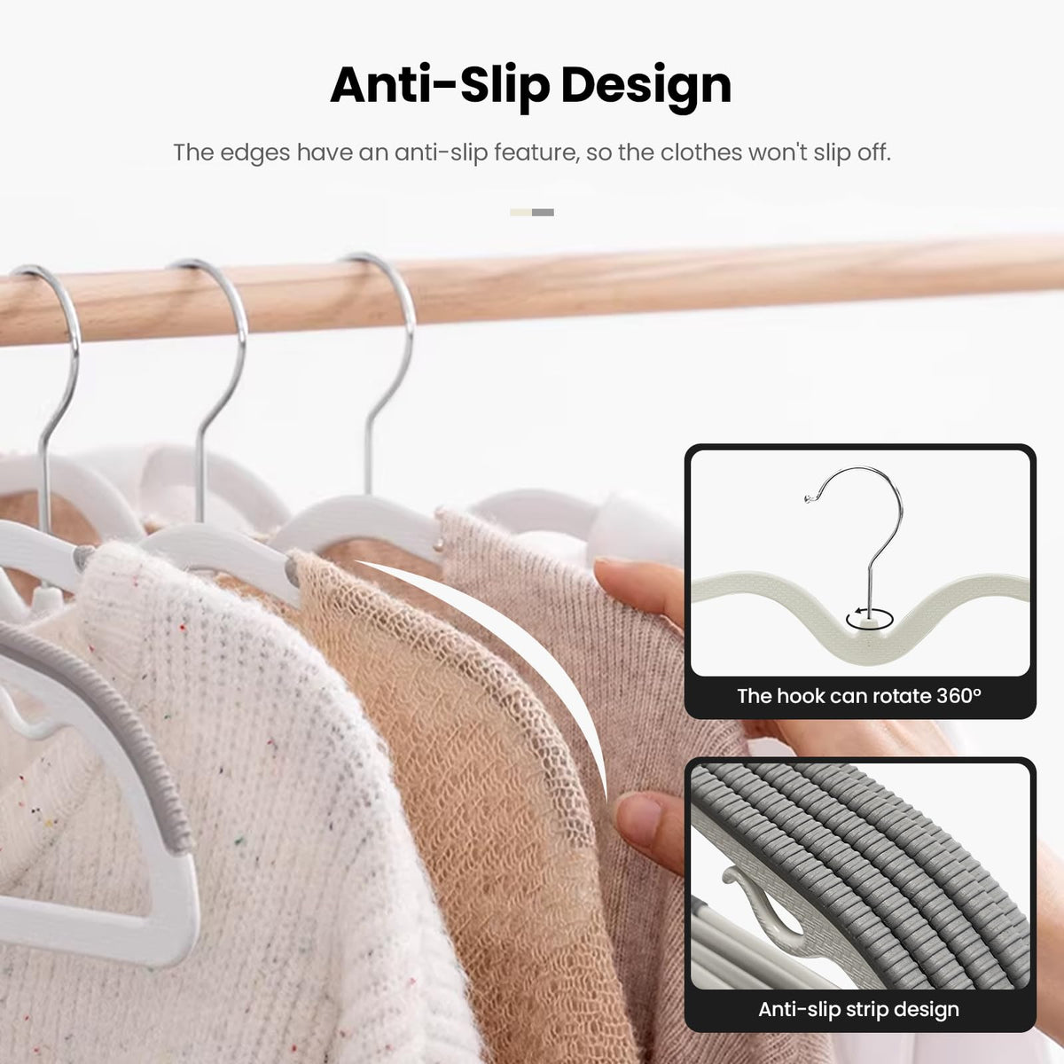 Jiang&Rong heavy-duty plastic hanger holds up to 11 pounds per unit.